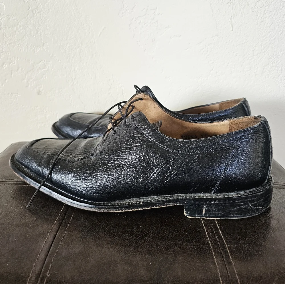 Belvedere Florence All Black Exotic‎ Leather Crocodile Oxford Shoes Sz 11.5M